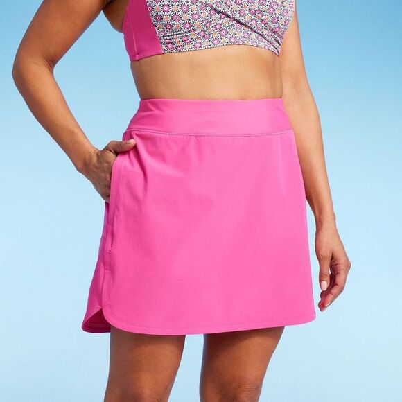 Lands' End -  Women's Full Coverage Skirt Swim Swimwe Pink - Picture 4 of 4